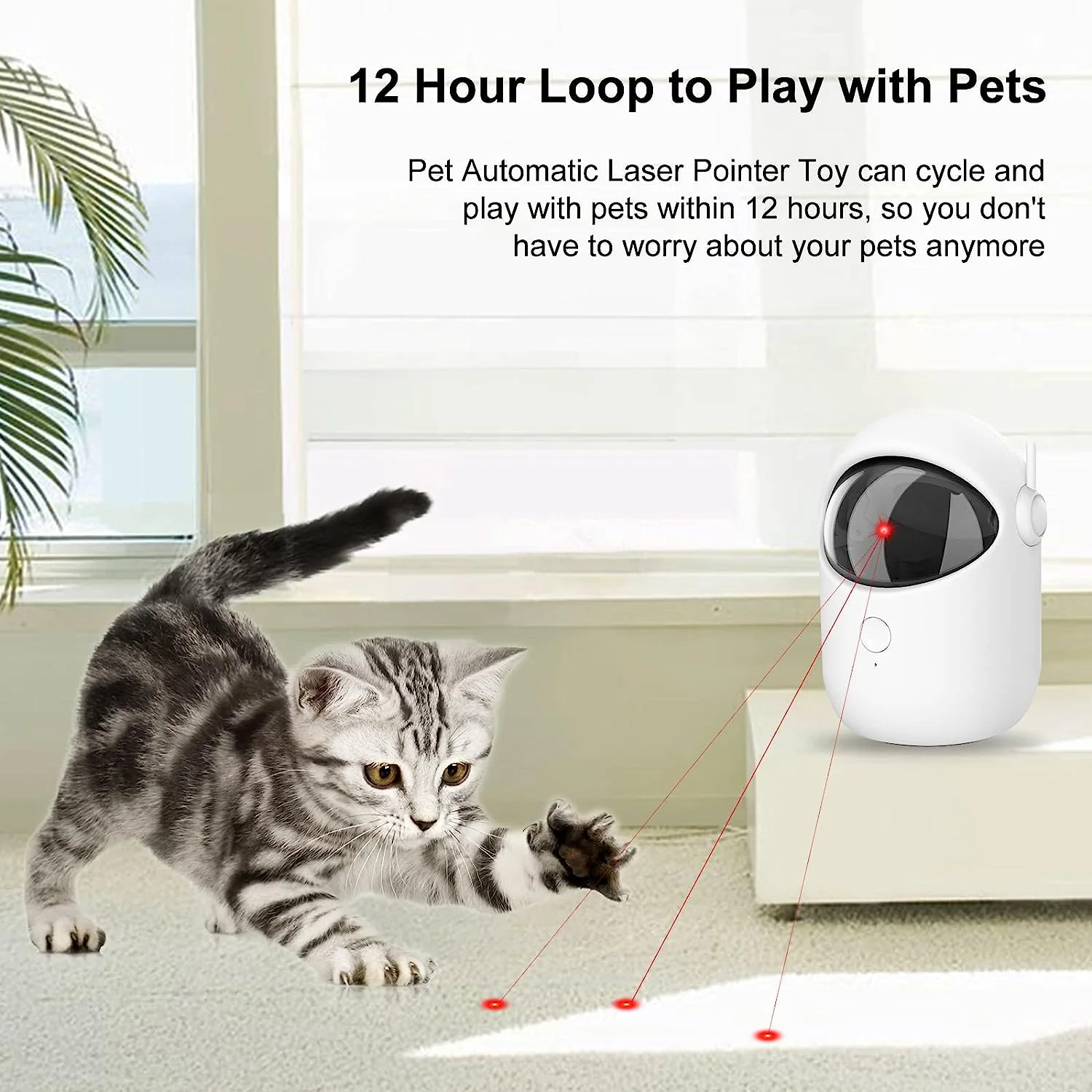 Automatic Laser Cat Toy | Interactive USB Rechargeable Laser Pointer - Image 3