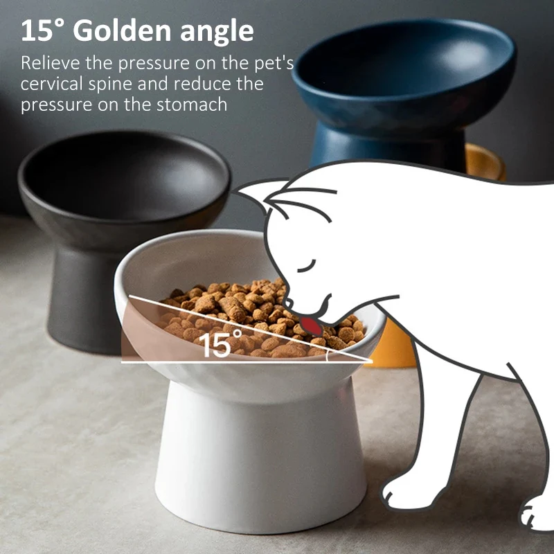Ceramic Pet Food or Water Bowl with Stand - Elevated Pet Feeding Bowl - Image 4