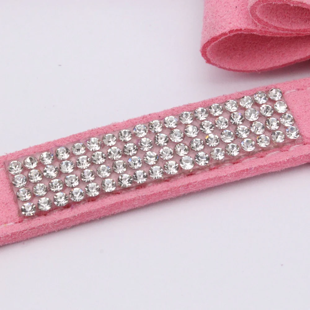 Pet Dog Harness Leash Set with Rhinestone Bow: Suede Bow Leather Leash for Stylish Walks - Image 6