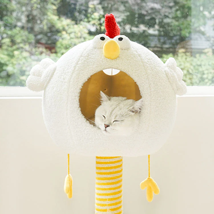 Wood Cat Climbing Frame | Small Luxury Chick Cat Tree with Sisal Scratcher - Image 4